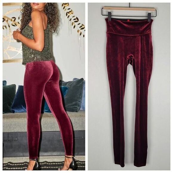 Spanx Velvet Leggings Red Size XS - Picture 1 of 12